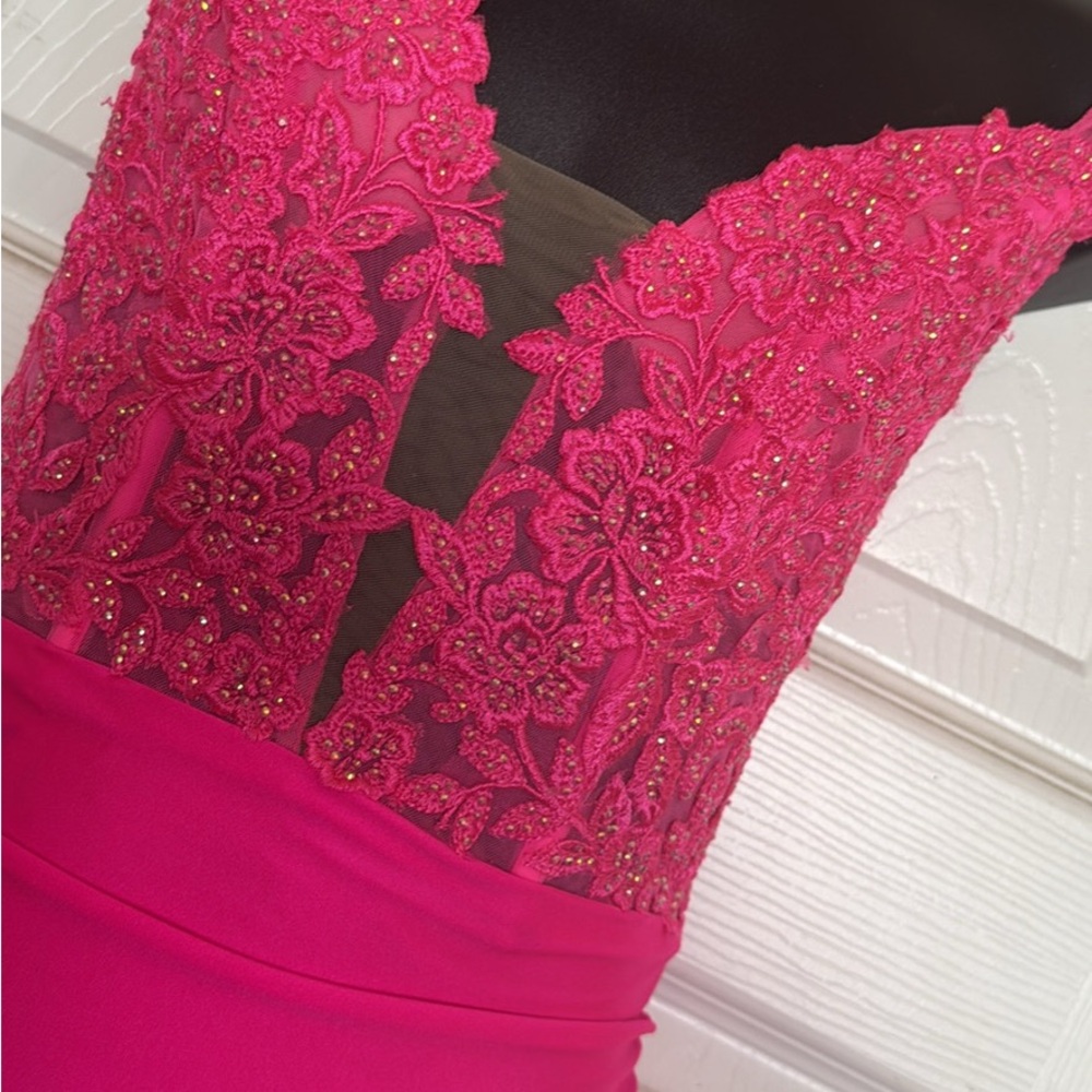 Homecoming Prom Pageant Pink Lace Dress size 0